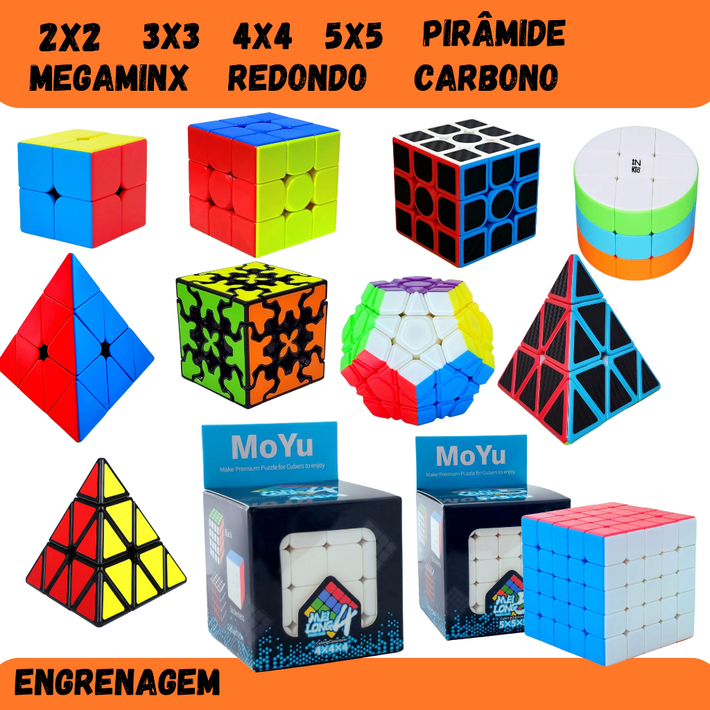 Cubo Mágico profissinal original  moyu 2x2 3x3 4x4 5x5 megaminx pirâmide  qiyi