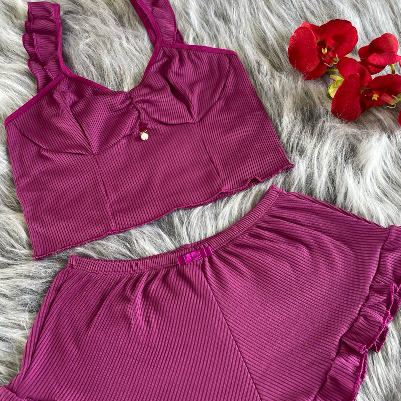 Baby Doll Pingente Cropped Camiseta Pijama em Oferta na Shopee