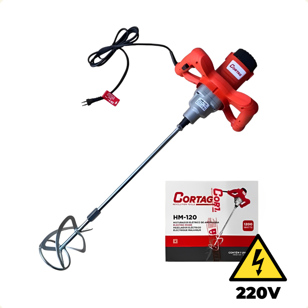 Misturador Eletrico Batedor de Argamassa HM- 1200W Cortag em Oferta na Shopee