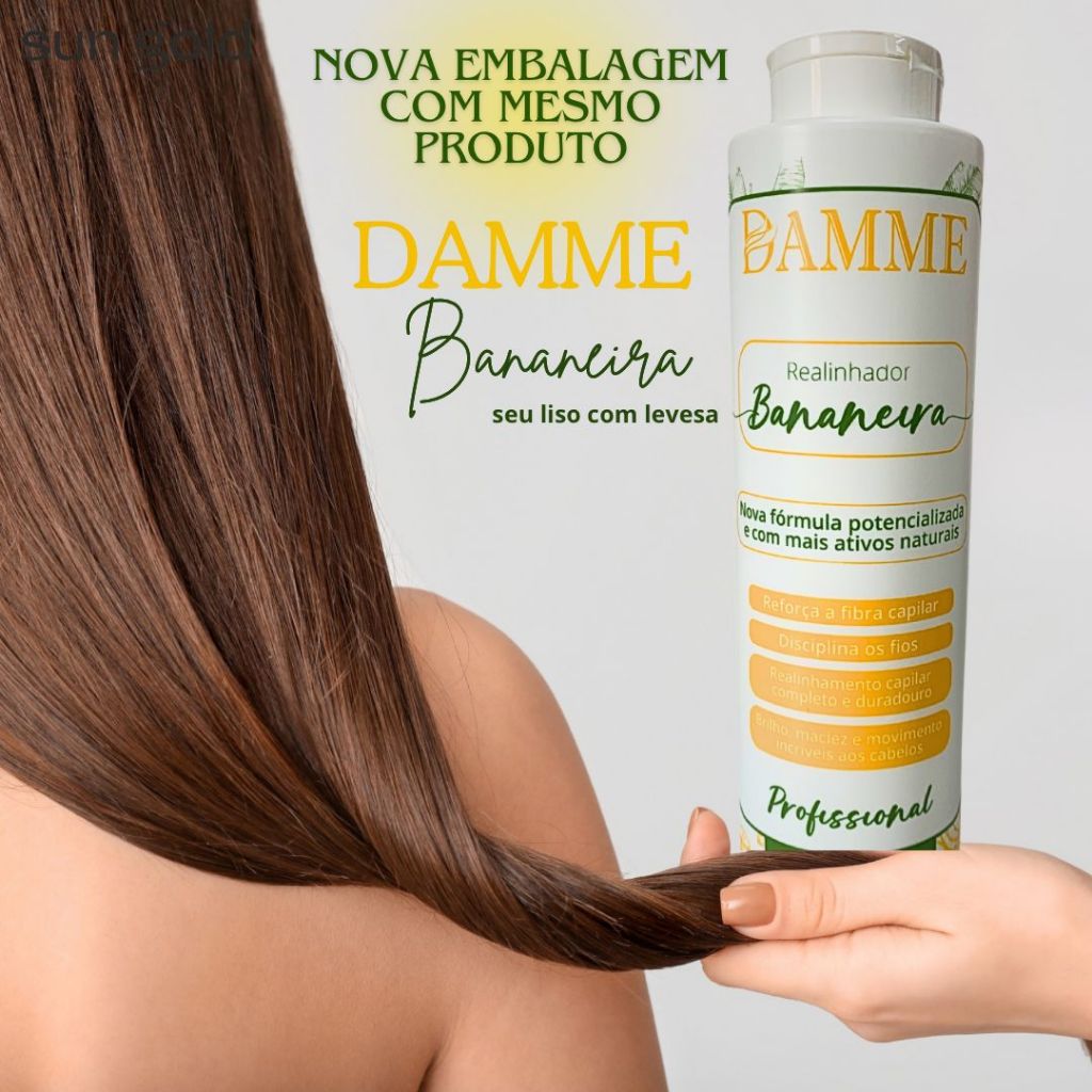 Progressiva Bananeira Damme - Sun Gold Cosméticos 100% Liso em Oferta na Shopee