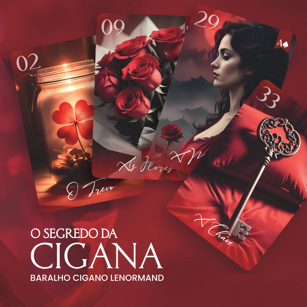 Taro Baralho Cigano Lenormand - O segredo da Cigana - 36 Cartas Plastificadas - 7x10cm
