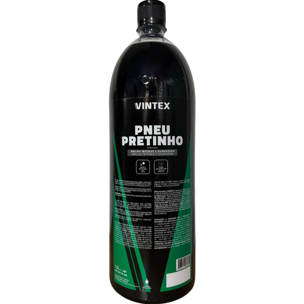 Produto para Pneu Brilho Molhado Resistente Pneu Pretinho 1,5L Vintex em Oferta na Shopee