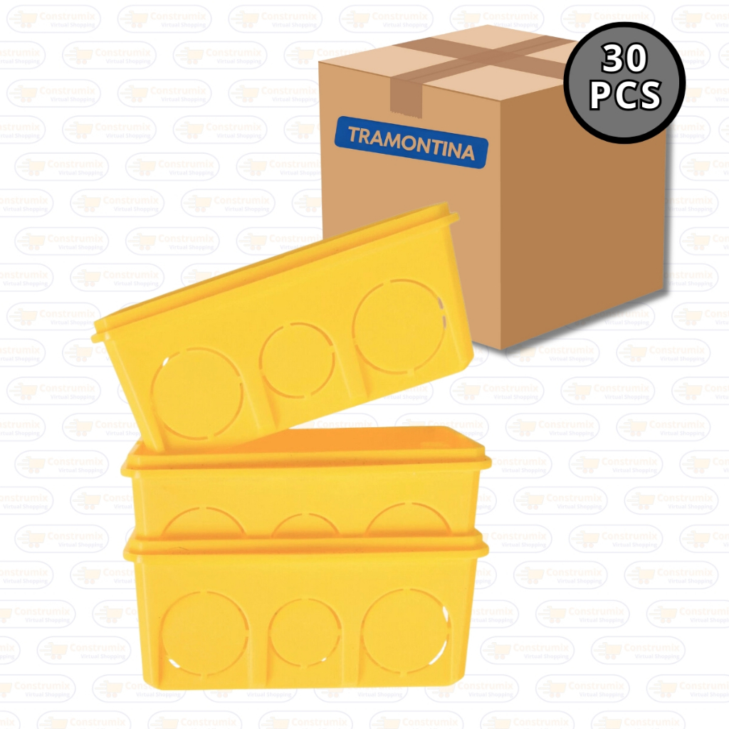 Kit 30 Peças Caixinha de Embutir Tramontina Retangular 4x2 em Oferta na Shopee