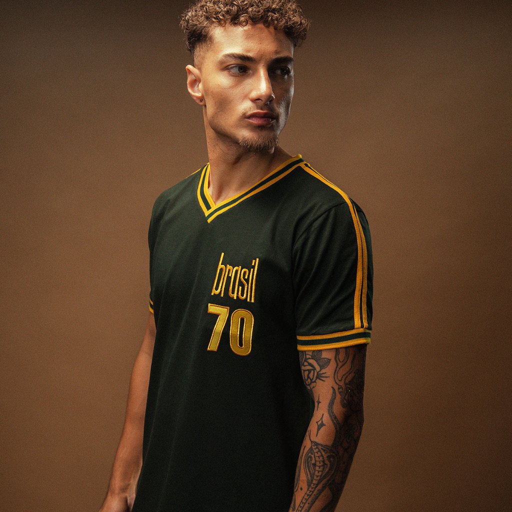 Camisa Brasil Pelé Retrô Treino 1970  Masculina - Sports & Outdoors