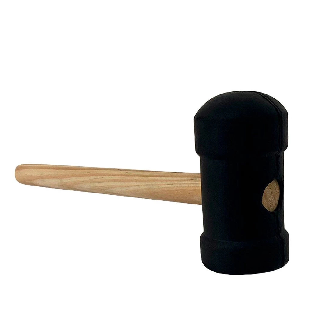 Martelo de Borracha 60mm Preto Para Pisos, Azulejos e Obras