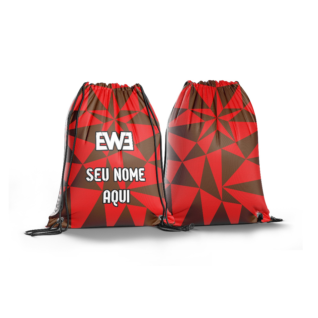 Mochila Saco Bolsa Academia Esporte Costas Impermeável Nylon Reforçado Pode Personalizar Nome