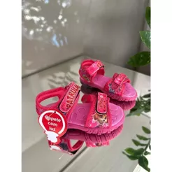 Sandália papete patrulha canina menina ROSA com luzinha 20 ao 27