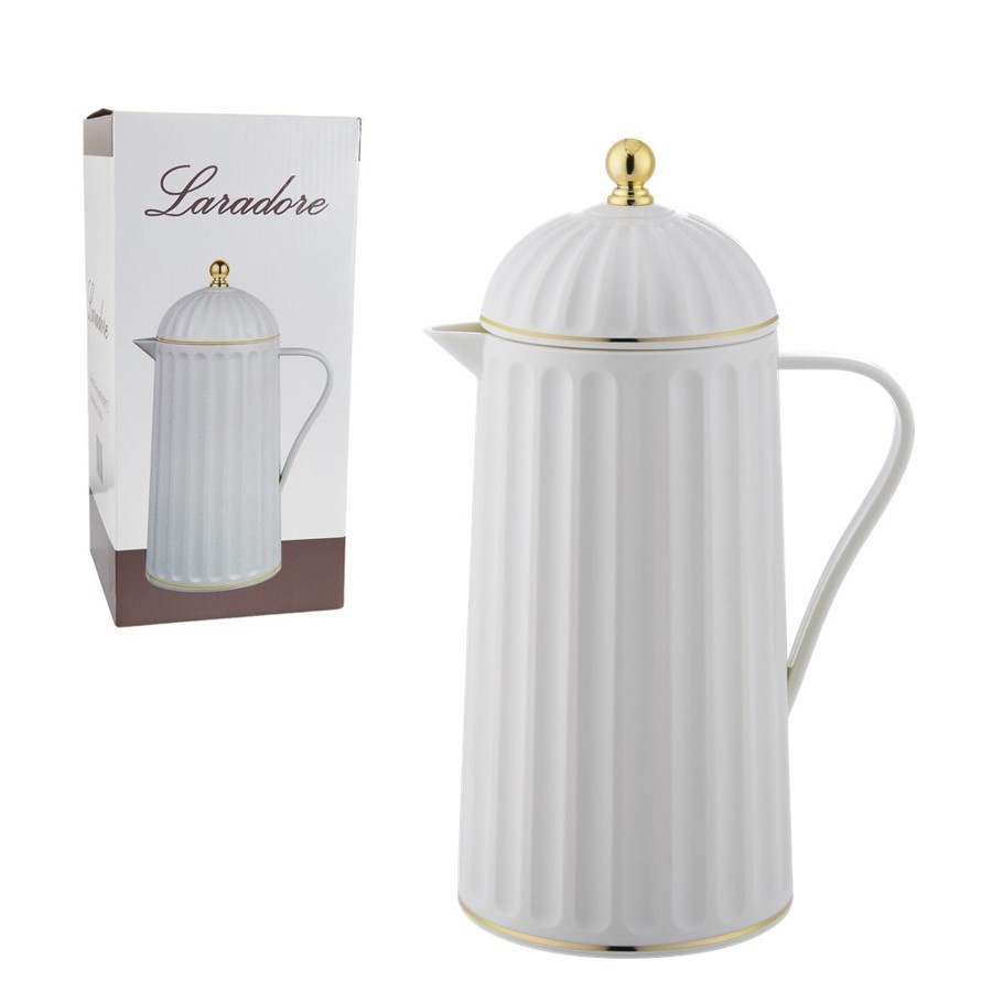 Garrafa Térmica de Café Laradore Roma - Branca e Dourada 1L