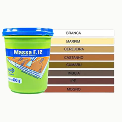 Massa F12 Correção Madeira Mdf 400g Viapol Escolha A Cor Corrigir Calafetar Madeira Mdf