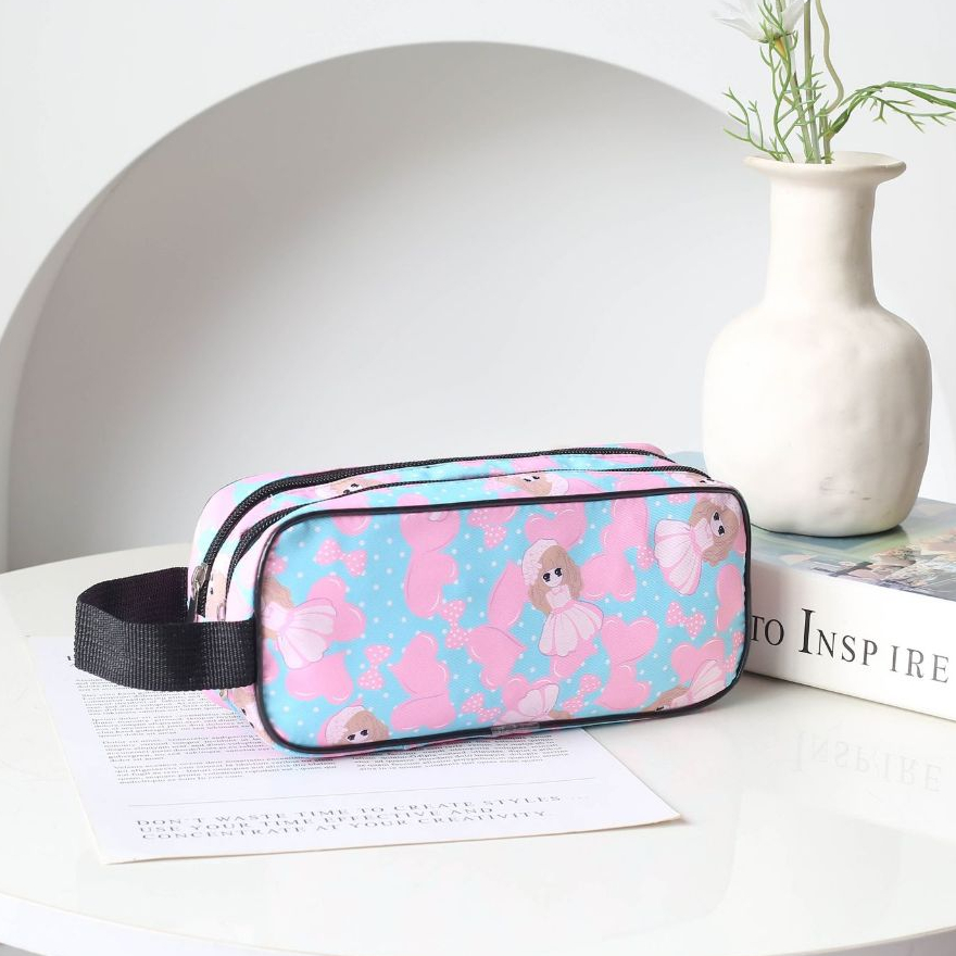 Estojo Escolar Necessaire Nylon Unissex Feminino Masculino Lápis Caneta X126 LING em Oferta na Shopee