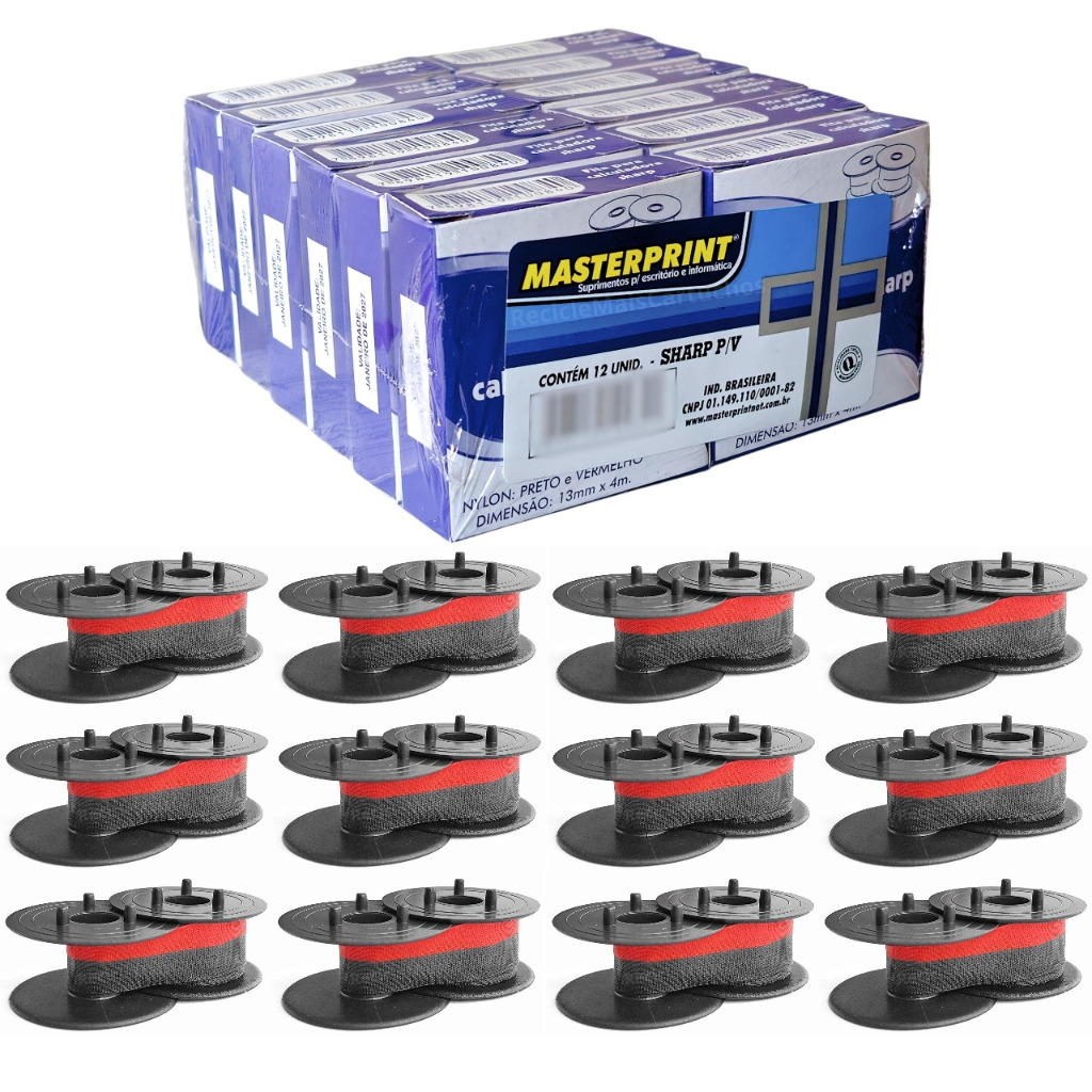 12 Fitas Masterprint Para Máquina De Calcular Sharp P/v