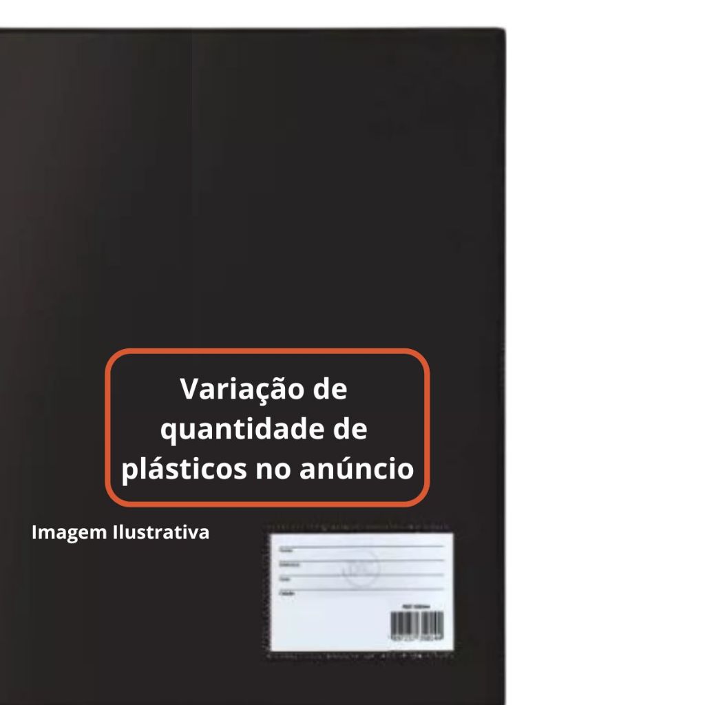 Pasta Catálogo Ofício Com envelopes Preta Dac