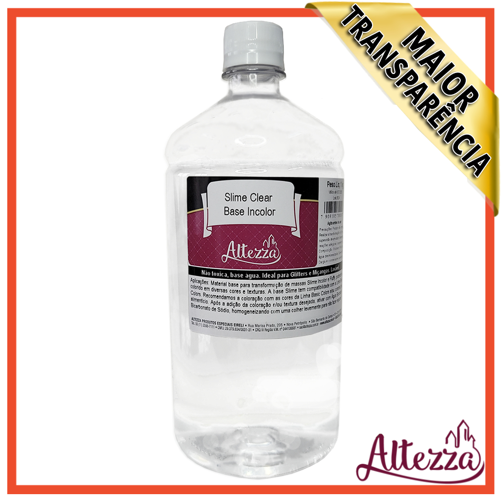 Cola Transparente Slime Clear Base 1Kg Altezza - Arte em Slime Combos Criativos - Frete Mais Barato