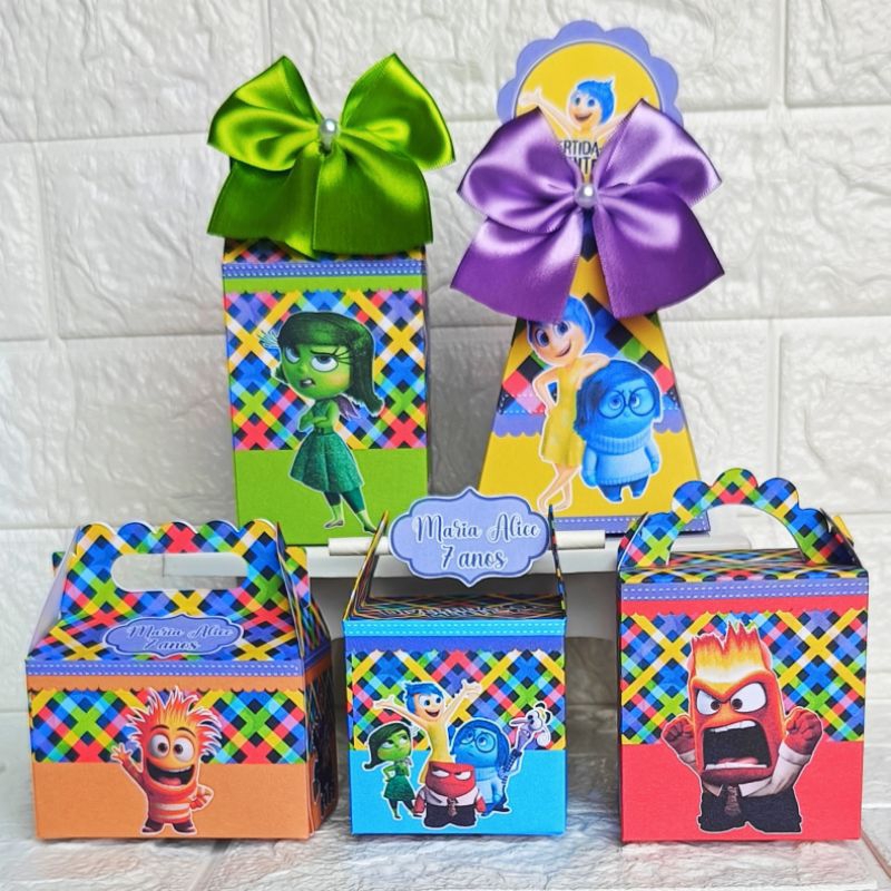 PEGUE E MONTE KIT caixas personalizadas Divertidamente Lembrancinha Festa Infantil Caixinha MIMO Aniversario
