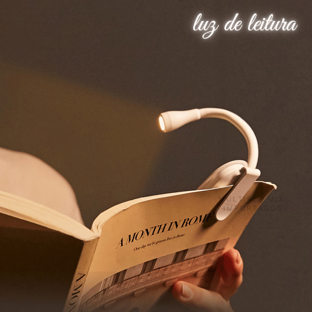 Luz De Leitura Com Clips Portátil Recarregável 360° Mini Luz Noturna Para Livros
