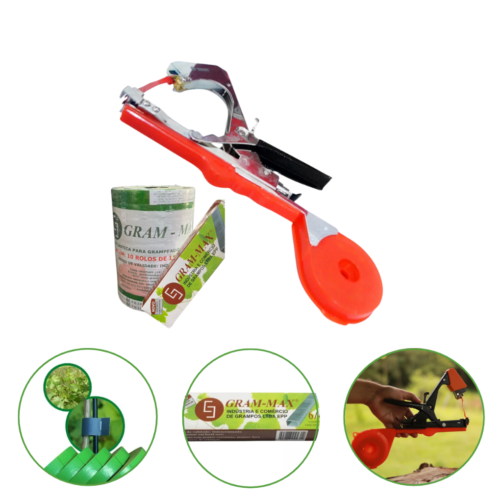Kit Grampeador Yamaho Fita 10 rolos Gram Max e 1 Caixa Grampos 4.800