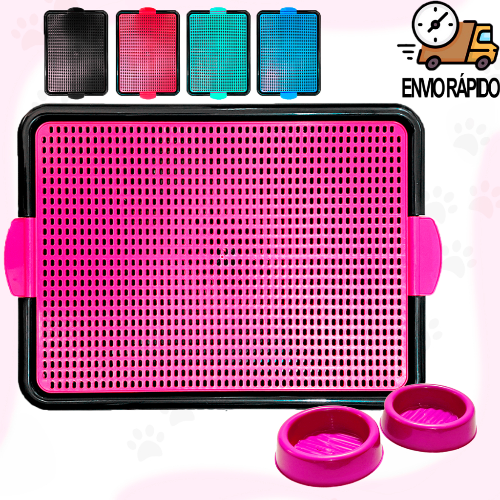 Sanitário Canino Banheiro Pet + Comedouro Bebedouro Cachorro Gato