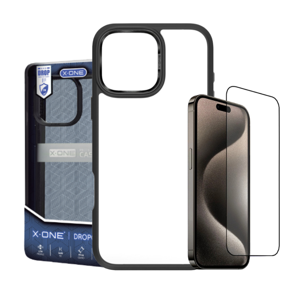 Kit Capa Capinha + Película para Iphone 16 Plus e Pro Max X-One Case Premium Anti-Amarelamento