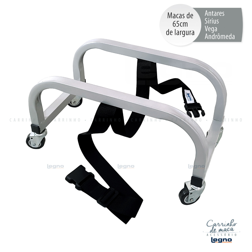 Carrinho para maca portátil maleta Legno 65cm de largura