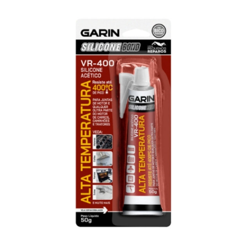 SILICONE ALTA TEMPERATURA ACÉTICO VERMELHO 50G GARIN em Oferta na Shopee