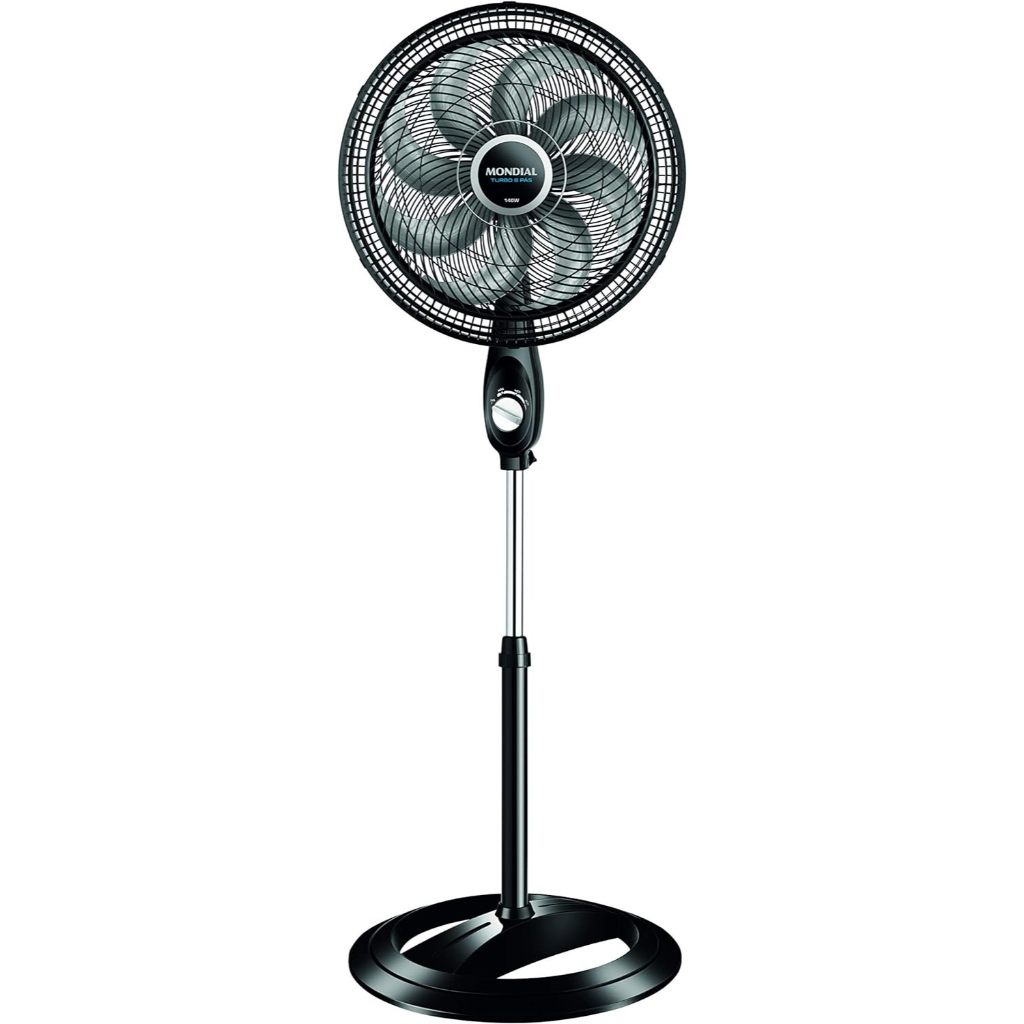 Ventilador Coluna 40cm Super Turbo 8 Pás, Mondial, Preto/Prata, 140W