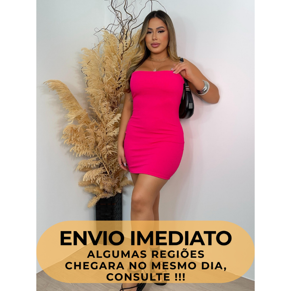 VESTIDO TOMARA QUE CAIA COLADO MODA GRINGA TENDÊNCIA AZUL ROSA PRETO