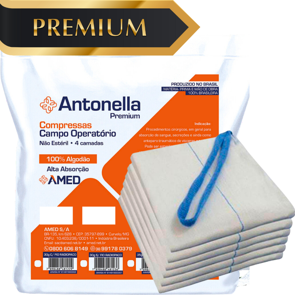 Compressa Campo Operatório Premium 8g 23x25cm - 50 Unidades em Oferta na Shopee