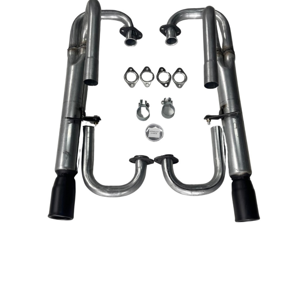Silencioso Turbo Buggy 1300/1500/1600 Gurgel Completo Com Ponteira Preta Abraçadeiras e Juntas