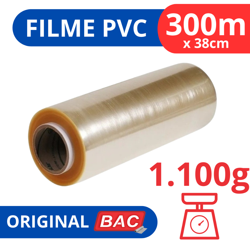 Rolo Bobina Plastico De Filme Pvc 38cm X 300 Metros Qualidade BAC