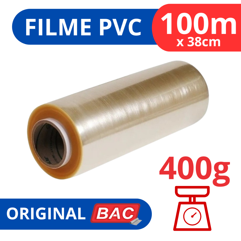 Rolo Bobina Plastico De Filme Pvc 38cm X 100 Metros Qualidade BAC