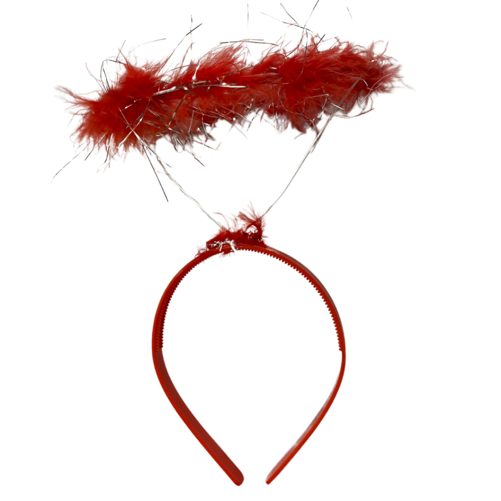 Kit Com 3 Tiaras Auréola De Anjo Vermelha Carnaval