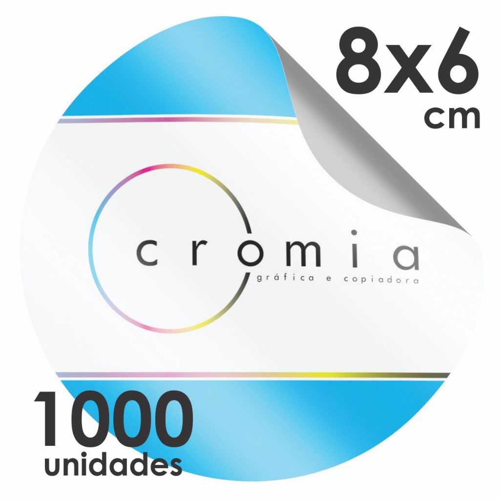 1000 Etiquetas Adesivas, Rótulos Personalizados - 8x6 Cm