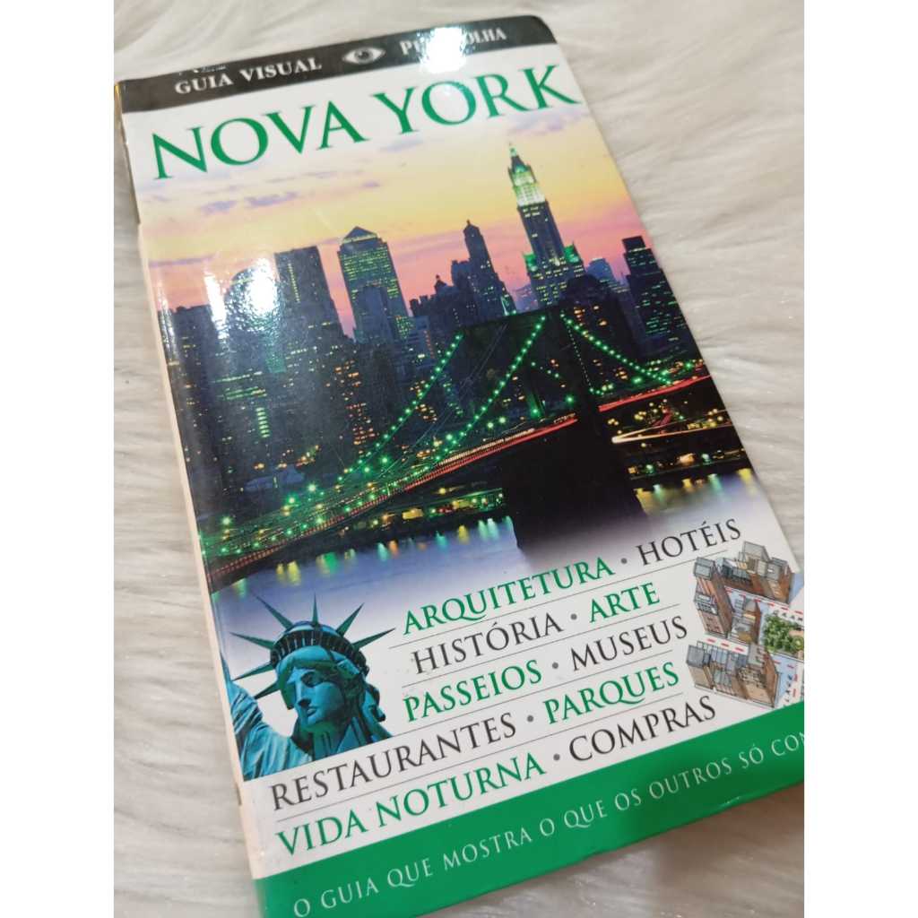 Livro Guia Visual Folha de São Paulo Nova York Arquitetura Hoteis Historia Arte Passeios