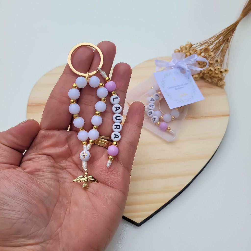 20 mini terço lembrancinha para maternidade, batizado, crisma, primeira eucaristia. Kit com 20 mini terço personalizado