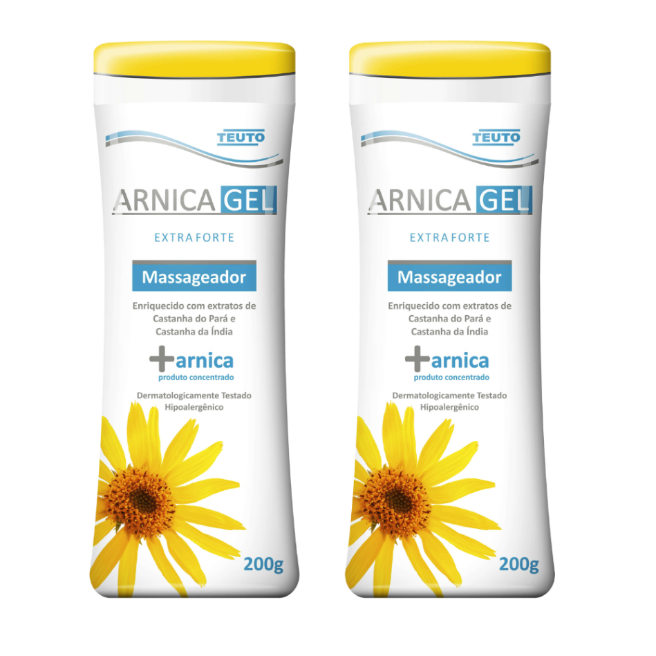 Kit Gel De Arnica 2x Extra Forte Massageador 200g Teuto em Oferta na Shopee
