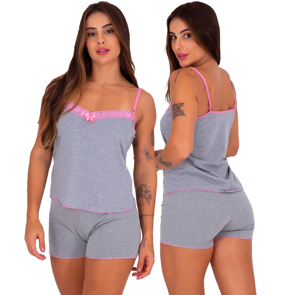 Pijama Baby Doll Viscose Soltinho Moda Íntima Lingerie em Oferta na Shopee