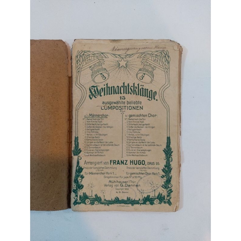Partitura Alemã Antiga - 15 Composições Natalinas (Sec XX)
