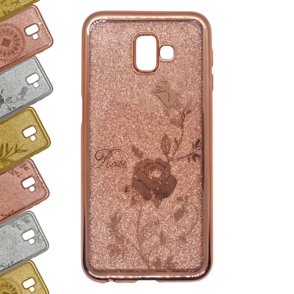 Capa Capinha Case Sam Galaxy J6 Plus ( Modelo SM-J610G ) Decorada Brilho Glitter Strass