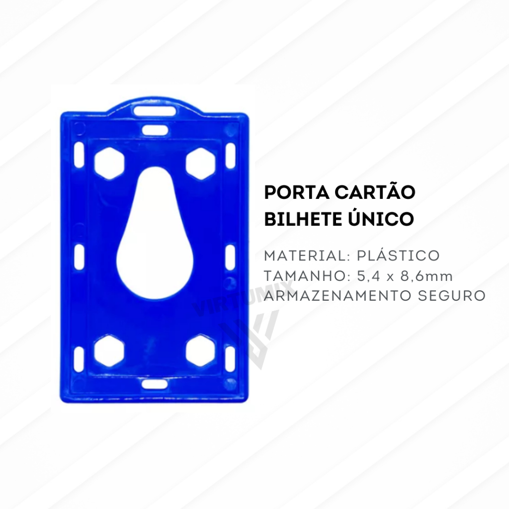 Detalhes do Kit com 12 Porta Bilhete Único - Protetor de Bilhetes de Transporte Resistente