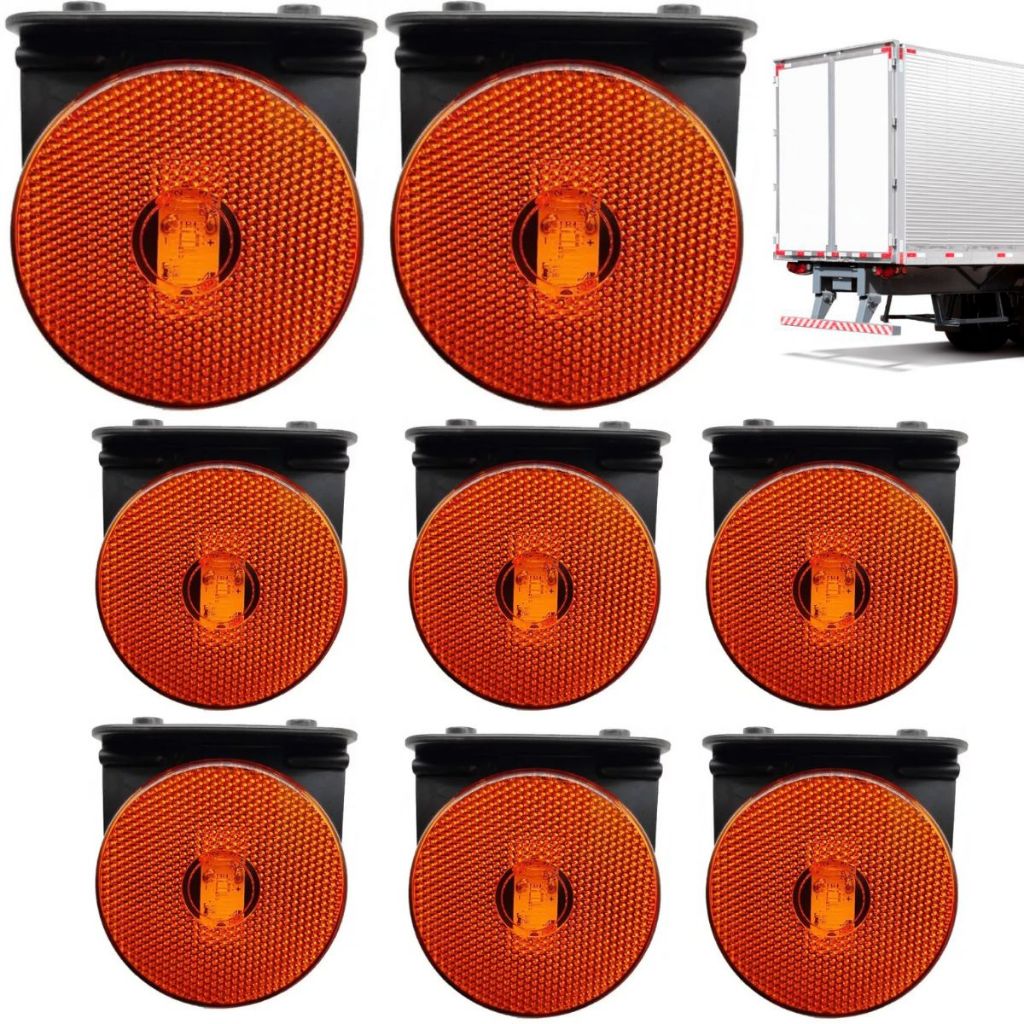 LANTERNA LATERAL CARRETA RANDON 88MM LED BIVOLT C/ SUPORTE 8 UNIDADES em Oferta na Shopee