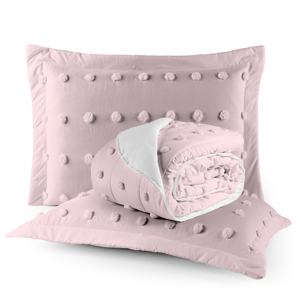Cobre Leito Pompom Blogueira Solteiro Casal Queen King 300 Fios Acetinado 2 e 3 Peças
