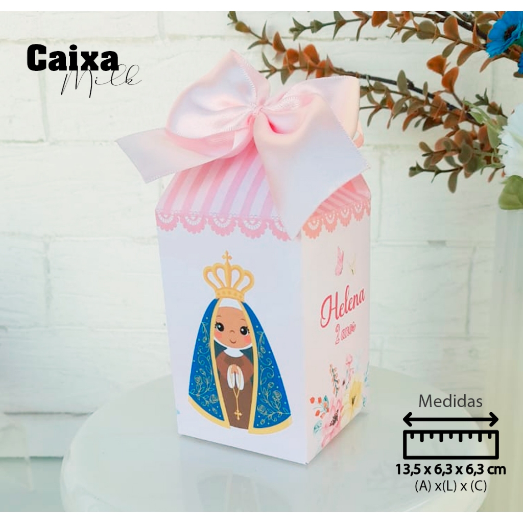 Kit 15 a 45 Caixinhas Pegue Monte Personalizados Nossa Senhora Aparecida Lembrancinha de Aniversário