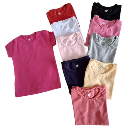 Blusa Feminina Infantil manga curta de Cotton em Oferta na Shopee