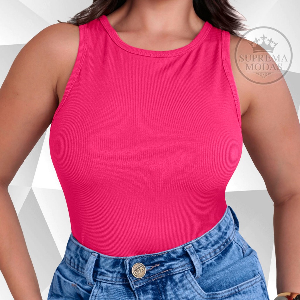 Regata, Blusa Feminina Básica Lisa, Alça Grossa, Ribana, Tendência, Moda Blogueira em Oferta na Shopee