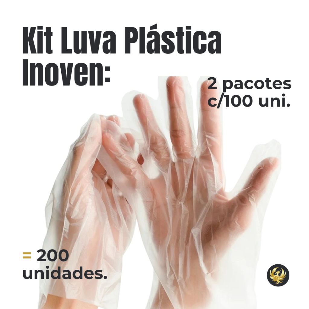 LUVA Plástica Descartável 2 Pac/200 Unidades Inoven