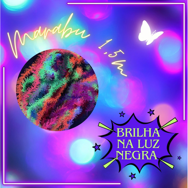 Marabu Plumas neon 1,5M festa casamento debutante aniversário em Oferta na Shopee