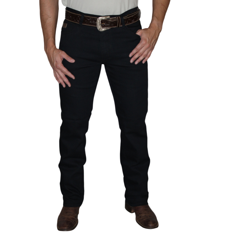 Calça Country Masculina Jeans Preta Rodeio Western com Elastano Premium em Oferta na Shopee