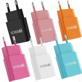 Carregador Turbo USB Hrebos HS-390 2.4A com ou sem Cabo Tipo-C ou Lightning Fonte Tomada Rápida em Oferta na Shopee