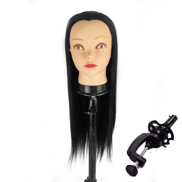 Cabelo Cabeça Manequim Para Treino 100% Orgânico De Cabeleireiro Super Star com suporte