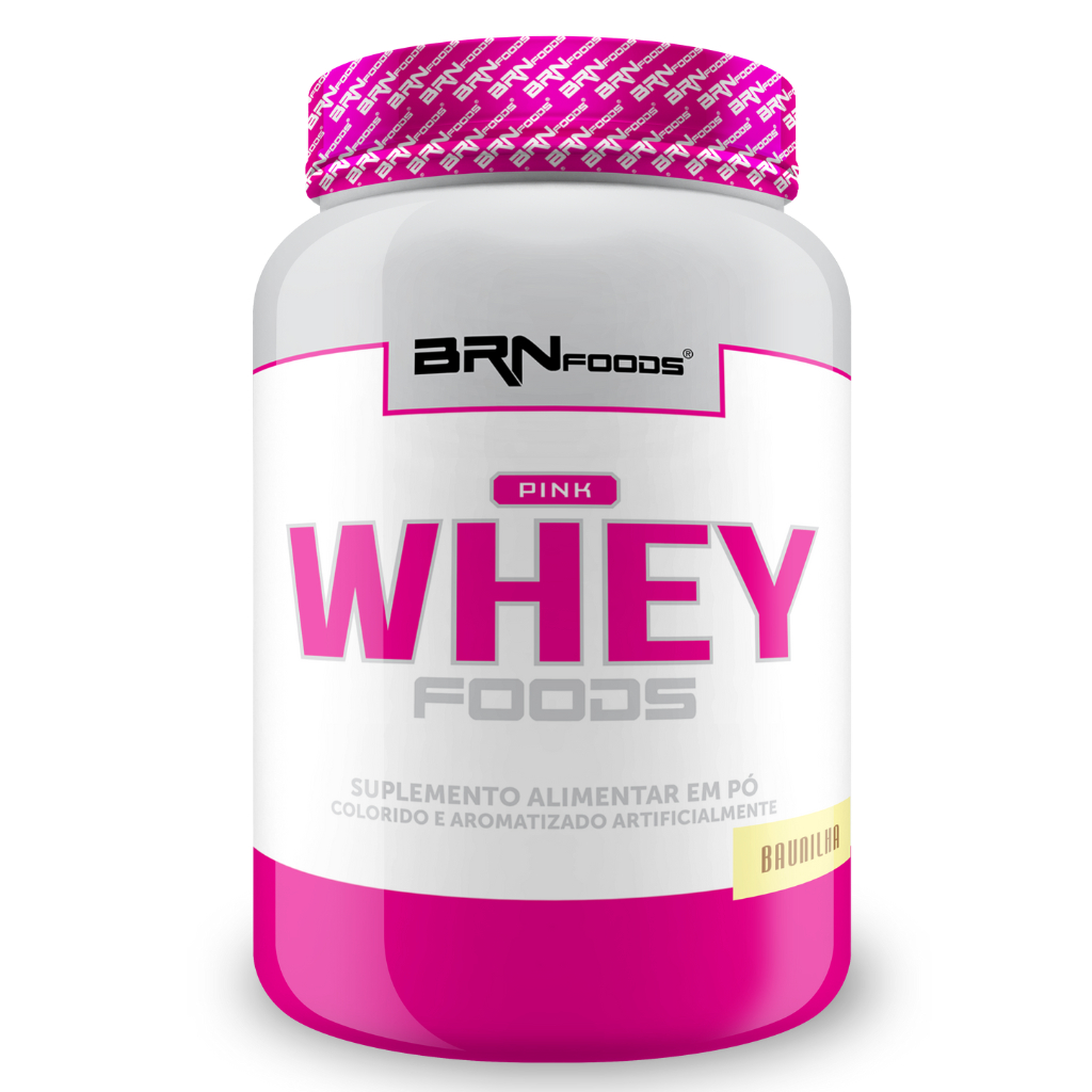 Suplemento Em Pó Com Colágeno Whey Protein Pink Whey 900g BRNFOODS - Health